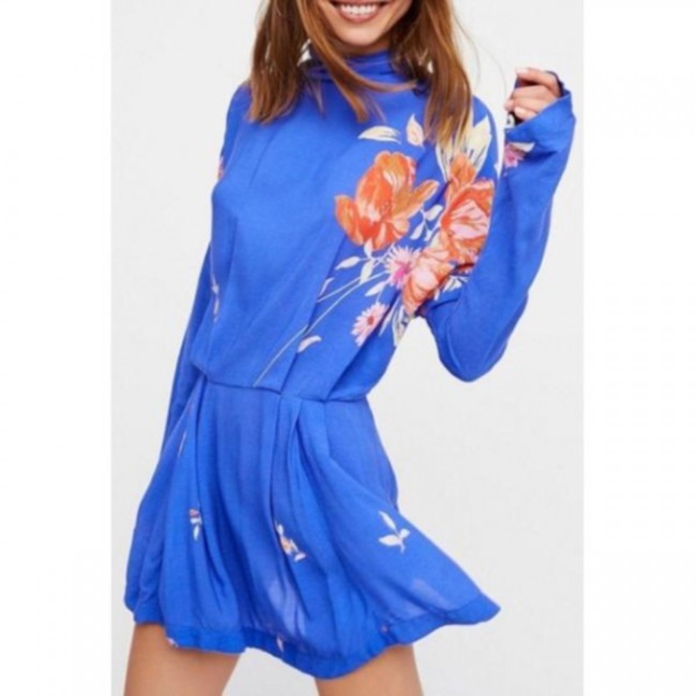 Free People Blue Floral Long Sleeve Dress - Picture 8 of 8